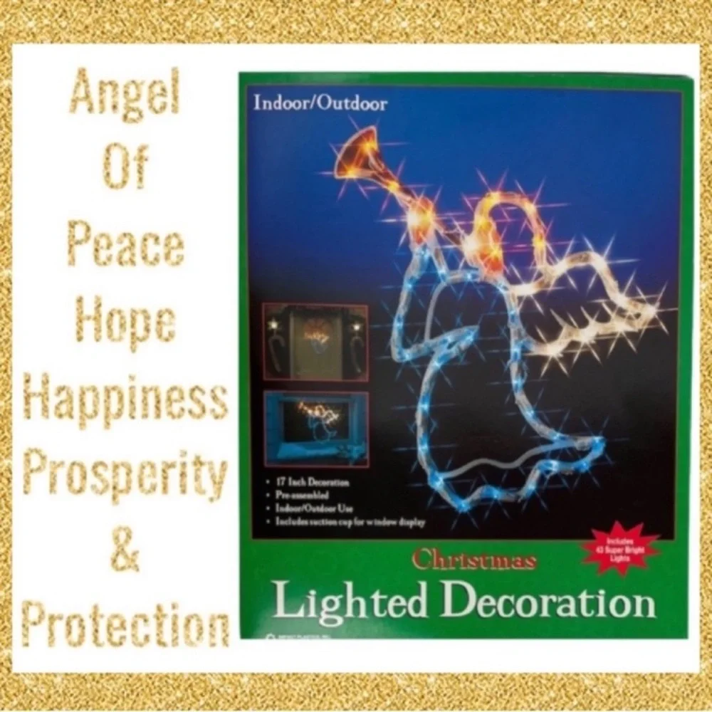 Angel Christmas Lights of Peace Holiday Decor Indoor Outdoor Decorations White